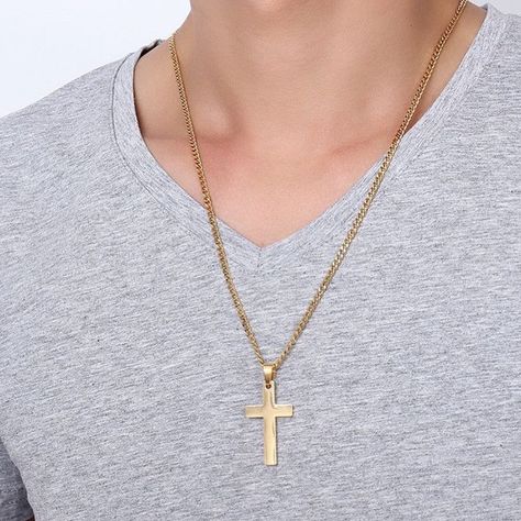 The coolest Dads deserve the coolest gifts 🎁 Order today and receive your purchase just in time for the weekend!  #fathersday #gifts #gold #dads #jewelry  #necklace #pendants Cross Pendant Necklace Men, Cross Pendant Men, Stainless Steel Cross Pendant, Steel Cross, Gold Chains For Men, Mens Chain Necklace, Gold Cross Pendant, Gold Chain Jewelry, Mens Pendant