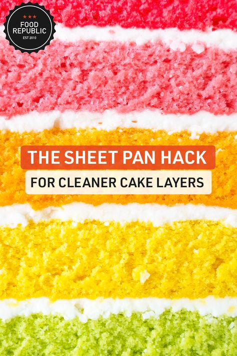 Sheet Cake Layer Cake, Layered Sheet Cake Recipes, Two Layer Sheet Cake, Multi Layer Cake Recipes, 20 Layer Cake, Layered Sheet Cakes With Filling, Layered Sheet Cake, Layered Cake From Sheet Pan, Double Layer Sheet Cake