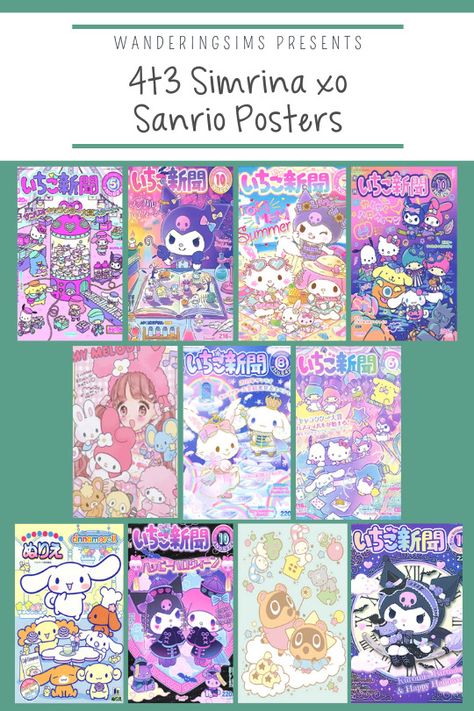 Sims 4 Cc Clutter Anime, Ts4 Cc Anime Decor, Sims 4 Cc Manga Books, Sims 4 Mount Komorebi Cc, Sims 4 Cc Anime Posters, Sims 4 Anime Posters, Sanrio Cas Background Sims 4, Sanrio Sims 4 Cc, Sims 4 Cc Posters Decor Anime