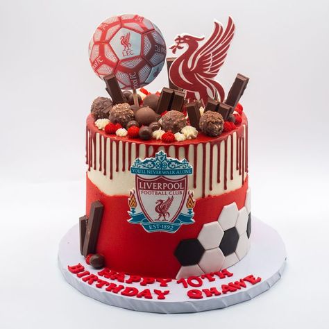 Lfc Cake, 18th Birthday Cake For Guys, Liverpool Fc Cake, 40th Birthday Cakes For Men, Liverpool Cake, Rugby Cake, Football Themed Cakes, Football Birthday Cake, Soccer Cake