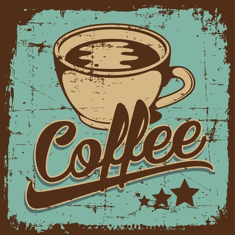 Coffee retro classic rustic vintage poster vector Vintage Coffee Signs, Word Art Poster, Coffee Words, Retro Cafe, Logo Minimal, Coffee Sign, Retro Coffee, Coffee Poster, Retro Sign