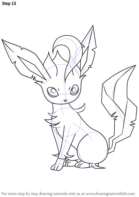 Learn How to Draw Leafeon from Pokemon (Pokemon) Step by Step : Drawing Tutorials Pokémon Sketches, Leafeon Pokemon, Trin For Trin Tegning, Pokemon Step By Step, Pokemon Coloring Sheets, Superhero Coloring Pages, Patch Ideas, Pokemon Sketch, Superhero Coloring