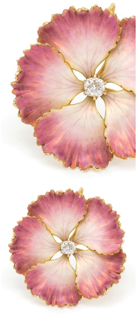 Enameling Jewelry, Ancient Jewels, David Webb, Jewellery Sketches, Jewelry Auction, Art Nouveau Jewelry, Tropical Art, Enamel Flower, Floral Jewellery