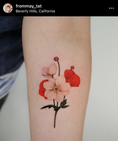 Best Flower Tattoos, Bluebonnet Tattoo, Anemone Tattoo, Ways To Express Love, California Poppy Tattoo, San Francisco Tattoo, San Diego Tattoo, Fruit Tattoo, La Tattoo