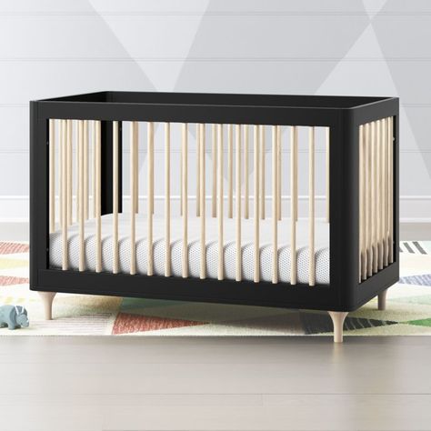 Babyletto Lolly Black and Natural 3 in 1 Convertible Crib + Reviews | Crate and Barrel Lolly Crib, Babyletto Lolly, Modern Baby Cribs, Minimalist Baby Registry, Baby Cribs Convertible, Modern Crib, Minimalist Baby, Baby Room Design, Nursery Crib