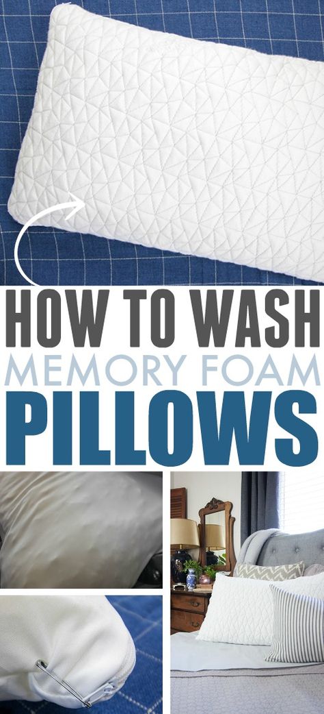 How to Wash Memory Foam Pillows | The Creek Line House Arm And Hammer Super Washing Soda, How To Clean Pillows, Messy House, Memory Foam Pillows, Mattress Cleaning, Kitchen Cleaning Hacks, Memory Foam Pillow, House Smells, House Cleaning