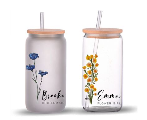 Bridal Party Tumblers, Cute Bridesmaids Gifts, Best White Elephant Gifts, Bridesmaid Proposals, Maid Of Honor Gift, Unique Bridesmaid, Glass Tumblers, Bridesmaid Proposal Gifts, Future Mrs