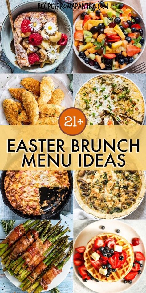 Seeking simple Easter brunch recipes ideas perfect for both kids and adults? Dive into 21 easy Easter brunch menu ideas that cater to every taste, from traditional favorites to healthy twists. Includes eggs, casserole, salads, chicken, waffles etc  Whether you need an impressive Easter brunch buffet or need make-ahead ideas, we've got you covered. These spring recipes make for an unforgettable celebration.  Make these Easter brunch menu ideas!! #easter #brunch #recipe #spring Healthy Easter Brunch, Easter Dinners, Easter Brunch Buffet, Easy Easter Brunch Recipes, Traditional Easter Recipes, Brunch Ideas For A Crowd, Easy Easter Brunch, Easter Brunch Recipes, Easter Brunch Menu