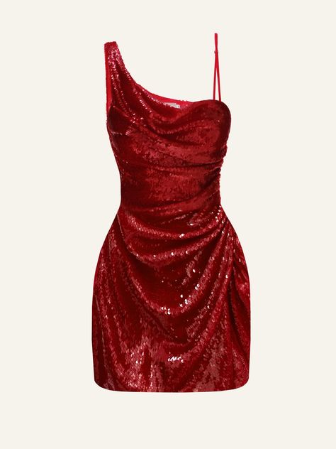 Expensive Designer Dresses, Special Event Dresses Short, Sequin Red Dress, Red Club Dress, Unique Rave Outfits, Red Short Dress, Mini Red Dress, Short Red Dress, Red Clothes