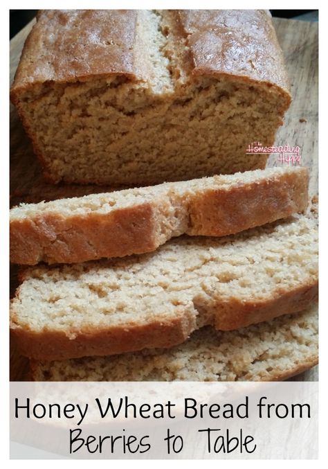 Milled Wheat Recipes, Grain Mill Recipes, How To Make Honey Wheat Bread, Wheat Berry Bread Recipe, Honey Wheat Rolls Bread Machine, Wheat Berries Flour, Great Harvest Honey Whole Wheat Bread Copycat, Wheat Berry Recipes, Moist Bread