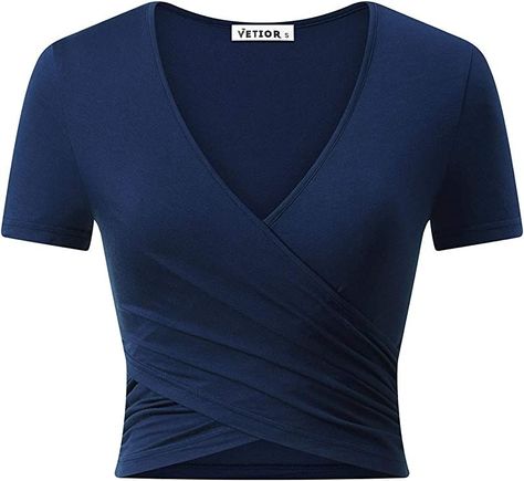 Limited Time: Up to 50% Off All … curated on LTK Cotton Short Tops, Shirts Crop Tops, Shirts Crop, Wrap Shirt, Summer Crop Tops, Going Out Tops, Short Sleeve Cropped Top, Tee Outfit, V Neck Tops