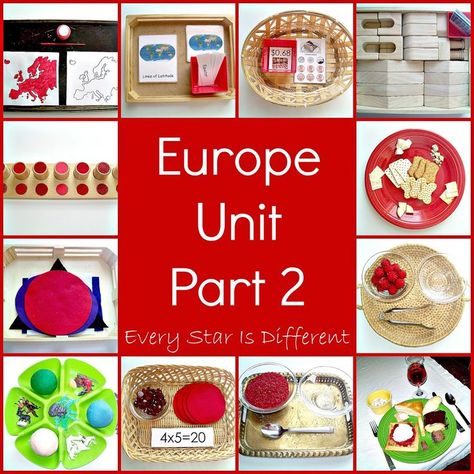 Europe learning activities and free printables for kids. Europe Montessori, Continent Boxes, Montessori Science, Around The World Theme, Montessori Geography, Geography For Kids, American History Lessons, The Continents, Europe Continent