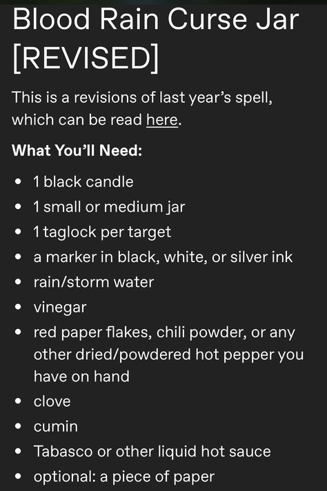 Curses And Hexes Black Magic, Hex Jar Spell, Hex Spell Curse, Hex Spell, Baneful Magick, Hex Jar, Latin Spells, Hex Breaking, Jar Spells