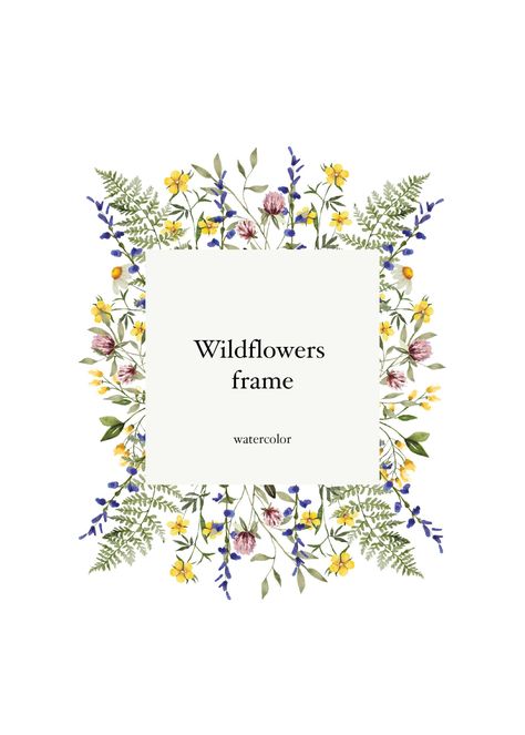 Watercolor Wildflowers Frame Clipart Wild Flowers Clipart - Etsy Field Watercolor, Autumn Frame, Watercolor Floral Frame, Invites Birthday, Watercolor Frame, Cozy Summer, Summer Field, Summer Watercolor, Watercolor Wildflowers