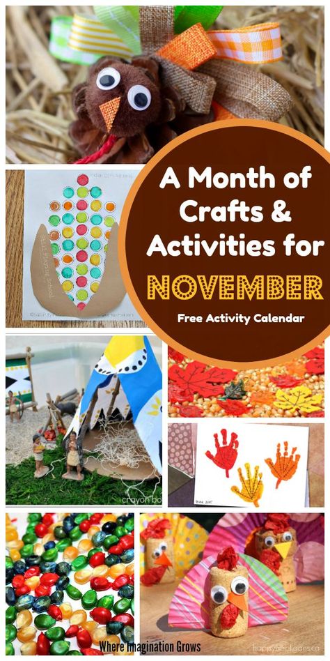 Crafts For November, November Crafts Preschool, Activities For November, November Preschool Activities, Activities For Thanksgiving, Healthy Harvest, Toddler Thanksgiving, Activity Calendar, Preschool Room