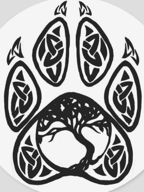 Celtic Tree Of Life Tattoo, Wolf Paw Tattoos, Celtic Tree Tattoos, Etsy Drawing, Tattoo Tree, Wolf Paw, Paw Tattoo, Norse Tattoo, Tree Of Life Tattoo