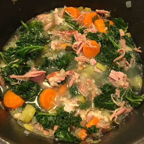 Ham And Cabbage, Kale Soup Recipes, Ham Soup, Kale Soup, Kale Recipes, Smoked Ham, Ham Recipes, Cabbage Soup, Coffee Coffee