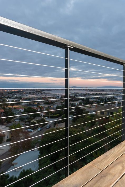 Do It Yourself Cable Railings Archives - San Diego Cable Railings Reling Design, Cable Railing Deck, Stainless Steel Cable Railing, Modern Railing, Patio Railing, Deck Railing Design, Cable Railing Systems, Staircase Railing Design, Modern Deck