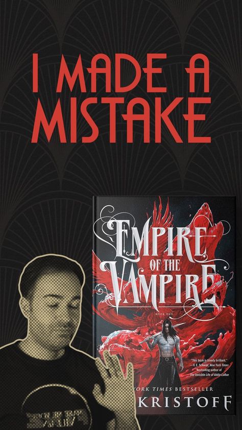 Empire of the Vampire by Jay Kristoff was one of my most anticipated fantasy books of the year, but things didn't go as I hoped. Join me in this spoiler-free rant review to hear more about it. #books #empireofthevampire #jaykristoff #bookreview #fantasybooks Empire Of The Vampire Fanart, Empire Of The Vampire, Books Of The Year, I Made A Mistake, Made A Mistake, Book Reviews, The Vampire, Making Mistakes, Fantasy Books