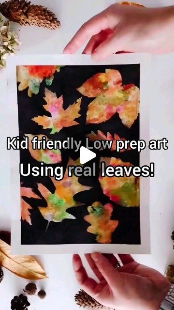 🌿 Nicky🌻| eco crafts for my littlies and me! on Instagram: "🍁 Leaf silhouette art 🍁 ✨ Save to make use of all those leaf treasures!  Slowly but surely summer is starting to wane and the leaves on the trees around us are just beginning to turn. This shimmering artwork is honestly such a beautiful celebration of those shifting colours, and so kid friendly. Instead of spending time prepping leaf templates by hand, use the real deal with all its natural beauty and zero prep 😍  If you can't come home from a walk with your littlies without a pocket full of leaves, then this is the perfect art project for you! Or even better, prep the background and while it dries go out hunting for leaves specifically 🍁   The setup here is literally just to tape the edge of a piece of paper - we used water Foil Fish, Kids Art Space, Wild Tribe, Leaf Templates, Leaf Print Art, Third Grade Art, Rainbow Drawing, Marker Crafts, Eco Crafts