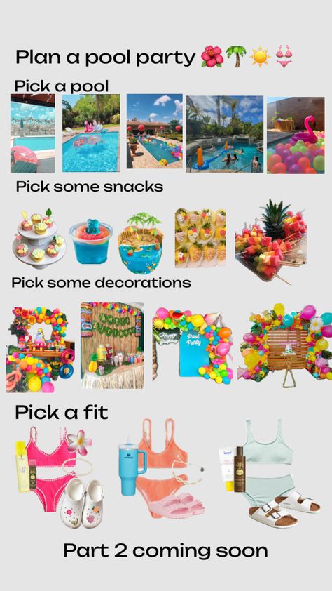 #poolparty #preppy Sleepover Packing List, Sleepover Snacks, Making A Gift Basket, Pool Essentials, Volleyball Inspiration, Pool Party Outfits, Classic Christmas Movies, Party Picks, Cute Gifts For Friends