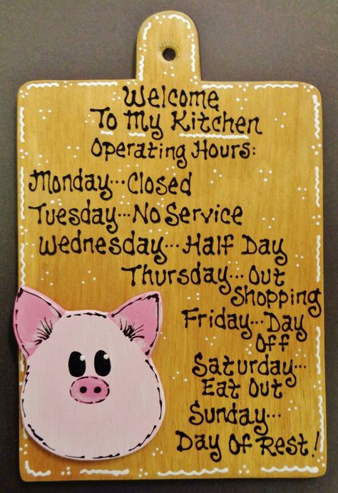 Kitchen Plaques, Digital Word Art, Pig Kitchen, Art Hanger, Hanger Decor, Pig Decor, Pig Art, Crochet Dishcloths, Painted Wood Signs