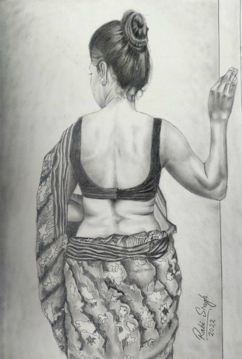 women pencil sketch saree Women In Saree Pencil Sketch, Saree Pencil Sketch, Women Pencil Sketch, Indian Sketches, Women Outline, Women In Saree, Bharatanatyam Poses, Figure Drawing Tutorial, Candle Drawing