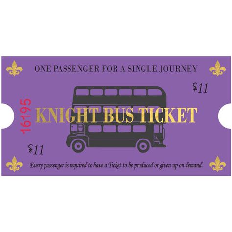 Knight Bus Ticket, Harry Potter Ticket, Harry Potter Christmas Party, Harry Potter Knight Bus, Harry Potter Train, Knight Bus, Harry Potter Journal, Bus Ticket, Harry Potter Stickers