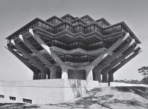 Geisel Library, University of California, San Diego, USA, 1970 by William Pereira & Associates. From This Brutal World Geisel Library, Uc San Diego, Vertical City, Brutalism Architecture, Brutalist Buildings, Brutalist Architecture, Architecture Student, Zaha Hadid, Architecture Inspiration