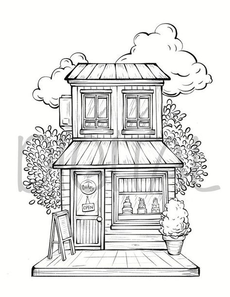 Storefronts Buildings Coloring Pages, Architecture, Procreate, Letter Size - Etsy Coloring pages #coloringpages Coloring page #coloringpage Adult Coloring pages #adultcoloringpages Coloring pages adult #coloringpagesadult Coloring books #coloringbooks 2.520 Art Et Illustration, Coloring Book Art, Urban Sketching, Cute Coloring Pages, Book Art Drawings, Line Art Drawings, Cat Drawing, Free Coloring Pages, Colouring Pages