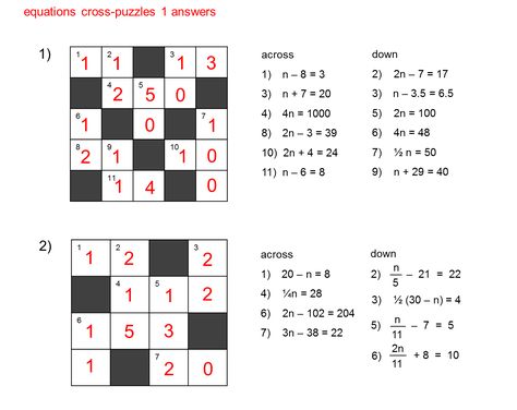 MEDIAN Don Steward mathematics teaching: linear equations cross-puzzles Math Design, Work Sheet, Linear Equations, Equations, Gaming, Quick Saves, Design