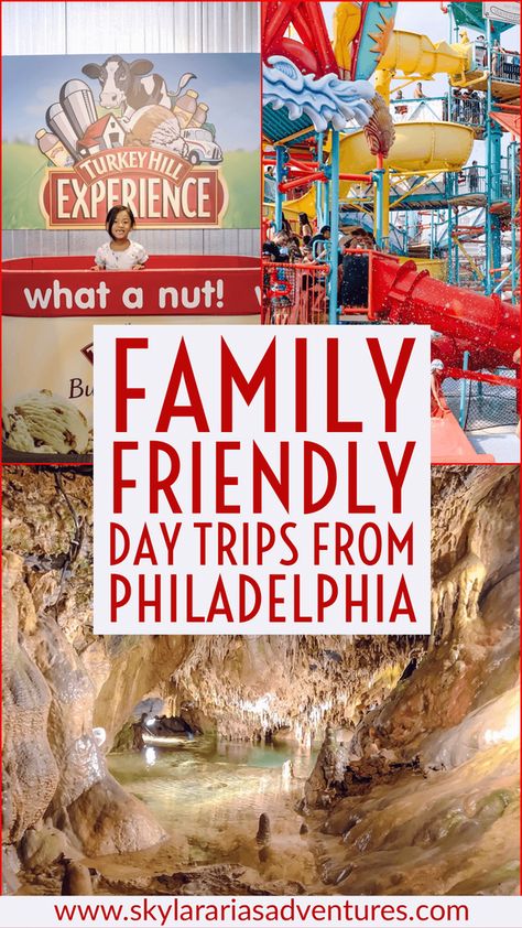 Philadelphia With Kids, Day Trips In Pa, Pennsylvania Travel, East Coast Road Trip, Family Vacation Destinations, Family Road Trips, Fun Family Activities, Road Trip Planning, Family Day