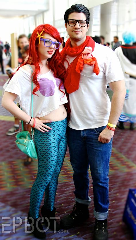 Hipster Ariel, Mermaid T Shirt, Ariel Eric, Little Mermaid Costume, Costume Disney, Hallowen Costume, Diy Kostüm, Disney Cosplay, Mermaid Costume