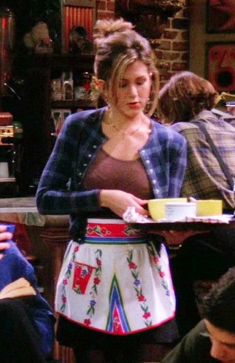 Coffee Shop Waitress Aesthetic, Rachel Green Coffee Shop Outfit, Rachel Green Outfits Coffee Shop, Rachel Green Outfits Waitress, Waitress Job Aesthetic, Diner Waitress Aesthetic, Waitressing Aesthetic, Rachel Green Waitress Outfits, 80s Waitress