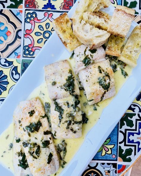 Baked Mahi Mahi with Easy Lemon Caper Butter Sauce Lemon Caper Mahi Mahi, Lemon Caper Butter Sauce, Caper Butter Sauce, Lemon Butter Caper Sauce, Baked Mahi Mahi, Caper Butter, Mahi Mahi Recipes, Lemon Caper Sauce, Lemon Cream Sauces