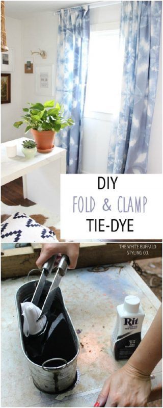 Fold And Clamp Tie-Dye Curtains Tie Dye Sheets, Tie Dye Curtains, Homemade Tie Dye, Dye Curtains, Diy Curtain, Kids Sheets, Tie Dye Diy, Diy Window, Window Dressings