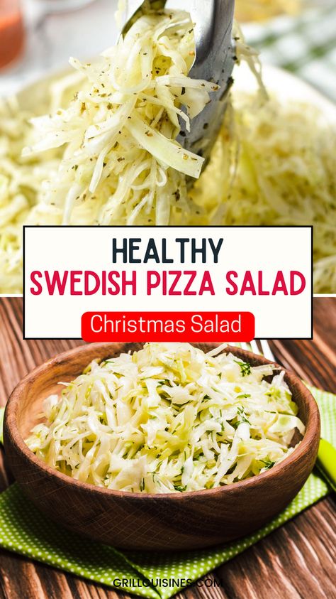 Discover the deliciously unique Swedish Pizza Salad – a perfect side dish for pizza night or any casual gathering! 🥗🍕 Made with crispy romaine lettuce, tangy dressing, and a medley of vegetables, this simple yet flavorful salad pairs wonderfully with your favorite pizza. A perfect balance of crunchy and creamy with a hint of sweetness, it’s a crowd-pleaser for any meal! #SwedishPizzaSalad #SideDish #PizzaNight #HealthySalad #QuickRecipes Swedish Pizza Salad, Pizza Night Salad, Swedish Salad, Sides For Pizza, Side Dish For Pizza, Winter Dinner Table, Pizza Side Dishes, Cozy Winter Meals, Pizza Sides