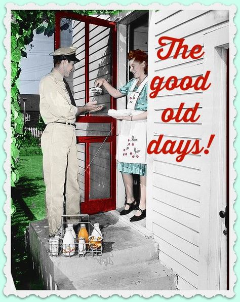 The Good Old Days! Vintage Photography 1950s, Milk Man, Vintage Housewife, Vintage Memory, Vintage Life, Sweet Memories, The Good Old Days, Vintage Photographs, Vintage Photography