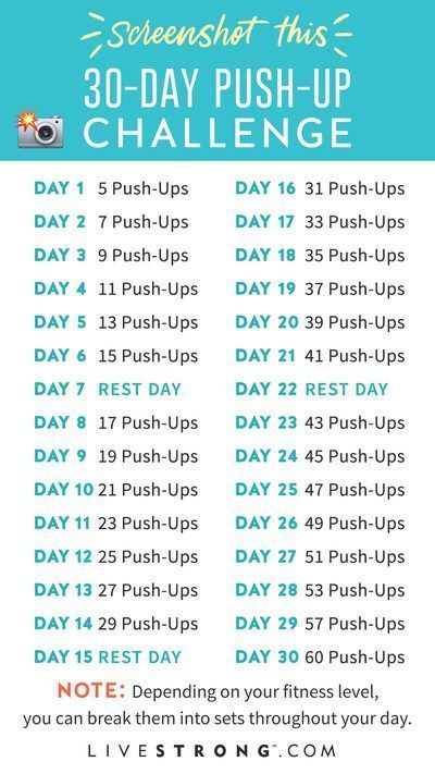 The 30-Day Push-Up Challenge is a great way to get your arms, shoulders, back and core toned all at the same time. Start slowly and work up to 60 push-ups! 30 Day Push Up Challenge For Men, Pushup Challenge 30 Day, Pushup Challenge, 30 Day Push Up, Abs Workouts, Body Build, Ab Challenge, 30 Day Fitness, Push Up Challenge