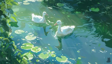 I created this. Duck Computer Wallpaper, Nature Backgrounds Drawings, Water Wallpaper Ipad, Pretty Backgrounds For Computer, Green Background Macbook, Mushroom Laptop Wallpaper, Enchanted Forest Desktop Wallpaper, Green Computer Wallpaper Aesthetic, Green Nature Aesthetic Wallpaper Laptop