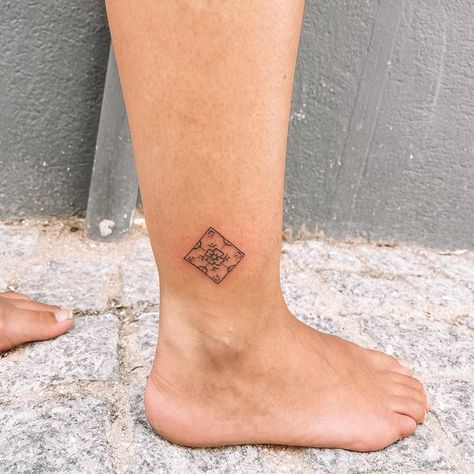 Spanish Style Tattoos, Spain Tattoos For Women, Tile Tattoo Ideas, Portugese Inspired Tattoo, Portuguese Tattoos For Women, Small Portugal Tattoos, Spanish Tile Tattoo, Lisbon Tattoo Ideas, Portuguese Tattoo Ideas