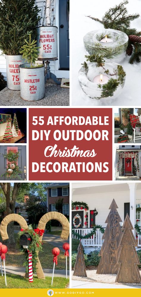 Giving a Christmas atmosphere can be applied to every space. Not only for indoor but also think about your outdoor. You can dress up your outdoor space with some DIY Christmas touches. #outdoordecor #outdoorchristmasdecor #diyoutdoordecor #diyoutdoorchristmasdecor Unique Outdoor Christmas Decorations, Diy Outdoor Christmas Decorations Yard, Diy Outdoor Christmas Decorations, Diy Christmas Yard Decorations, Christmas Lawn Decorations, Xmas Decorations Outdoor, Christmas Outdoors, Outdoor Christmas Decorations Yard, December Ideas