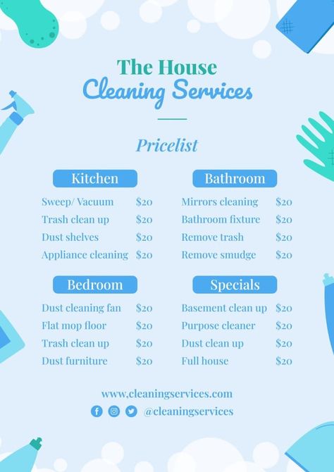 Hand-drawn Pastel The House Cleaning Services Price List Cleaning Business Price List 2023, House Cleaning Services Prices, House Cleaning Business Pricing, House Cleaning Price List, Cleaning Business Price List, Price List Layout, Cleaning Price List, House Cleaning Rates, Cleaning Service Names