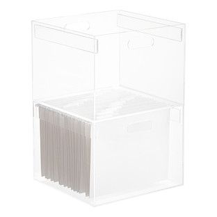 Stacking Acrylic Hanging File Box Acrylic Desk Accessories, Clear Desk, File Boxes, Hanging Folders, Office Shelf, College Organization, Ergonomics Furniture, Fancy Things, File Organizer