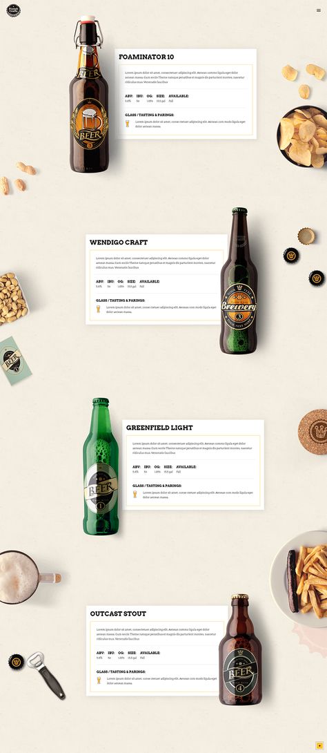 Display your beer selection in a modern way with Pints & Crafts WordPress theme. #wordpress #theme #layout #design #webdesign #pub #bar #beer #brewery #craftbeer #beershop Beer Cakes For Men, Craft Beer Quotes, Beer Poster Design, Beer Tattoo, Craft Beer Logo, Craft Beer Design, Craft Beer Packaging, Craft Beer Gifts, Craft Beer Labels