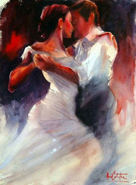 Art Tango, Tango Art, Dancing Together, Dance Paintings, Soyut Sanat Tabloları, People Dancing, Dance Art, Ballroom Dance, Two People