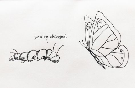 #drawing #caterpillar #butterfly #change #bulletjournal #quote instagram: rosa.lnr Catapillar Butterfly Tattoo, Butterfly Change, Caterpillar Tattoo, Deep Meaningful Tattoos, Caterpillar Butterfly, Matching Bff Tattoos, Butterfly Transformation, Quote Instagram, Butterfly Sketch