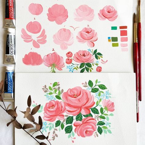 Gauche Painting, Teaching Watercolor, Gouache Illustrations, Posca Art, Ground Zero, Sailor Jerry, Diy Watercolor Painting, Gouache Art, Watercolor Flower Art