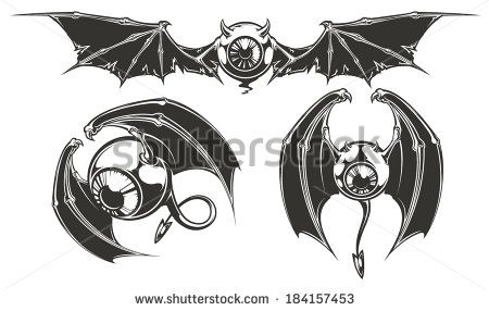 Demon Wings Stock Vectors & Vector Clip Art | Shutterstock Bat And Angel Wing Tattoo, Eyeball With Wings, Flying Eyeball Tattoo, Vampire Bat Tattoo, Skull With Bat Wings Tattoo, Vampire Bat Tattoo Gothic, Succubus Wings Back Tattoo, Bat Sketch, Flying Eyeball