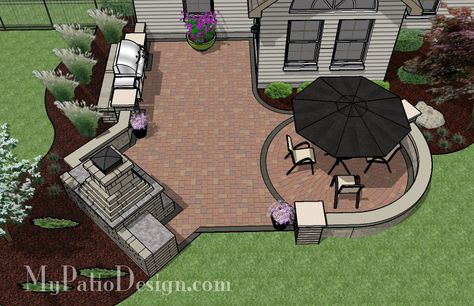 Small Outdoor Living Patio - Patio Designs & Ideas. This website has awesome ideas for patios. Love them all :) Backyard With Patio, Patio Plan, Patio Entertaining, Patio Plans, Backyard Layout, Cement Patio, Patio Layout, Patio Pavers Design, Concrete Patios